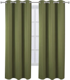 LEMOMO Blackout Curtains 38 x 84 inch/Olive Green Curtains Set of 2 Panels/Thermal Insulated Room Darkening Bedroom Curtains