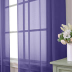 Aiyufeng Purple Sheer Curtains 90 Inches Long 2 Panels Set, Light Filtering Soft Airy Voile Rod Pocket Purple Sheer Window Drapes for Bedroom Living Room, Each 42Wx90L Inches