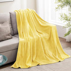 BEDELITE Fleece Blanket Twin Size Light Yellow Throw Blankets for Couch & Bed, Luxury Plush Cozy Fuzzy Blanket 60x80 inches, Super Soft Warm Lightweight Throw Blanket for Travel Camping