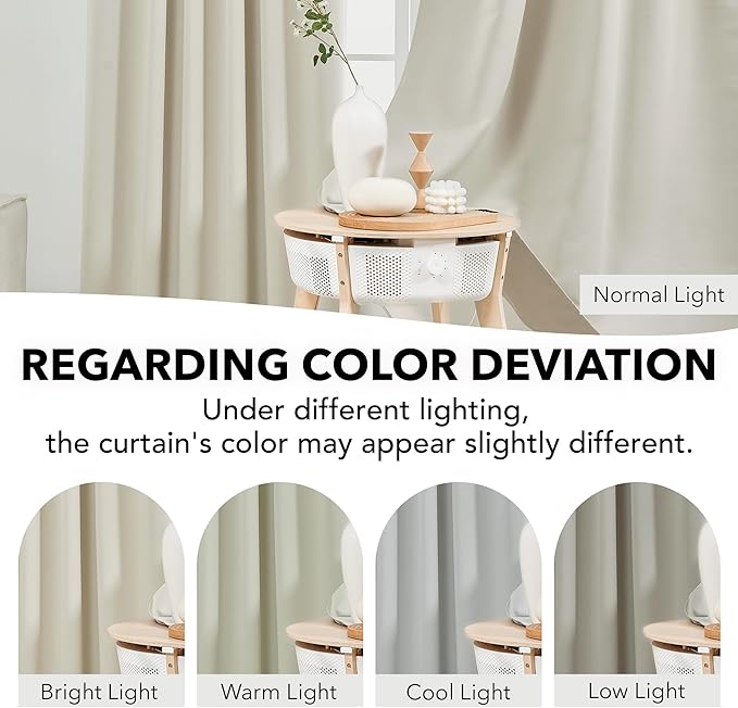 Deconovo Blackout Curtains for Bedroom, Living Room Curtains 63 Inches Long