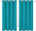 LEMOMO Teal Blackout Curtains 66 x 63 Inch Length/Set of 2 Curtain Panels/Thermal Insulated Room Darkening Blackout Curtains for Bedroom