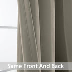 Yakamok Premium Room Darkening Thermal Insulated Curtains for Bedroom/Living Room - Classic Grommet Top (2 Panels, Taupe, 52 Inch by 96 Inch)
