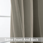 Yakamok Room Darkening Curtains 42x63 inch Length Taupe-Living Room