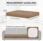 8Pcs Outdoor Cushion Covers, Patio Cushion Covers,Stretch Elastic Slipcovers, Replacement Washable & Reusable Furniture Protector for Patio Couch (Khaki,Cover Only)