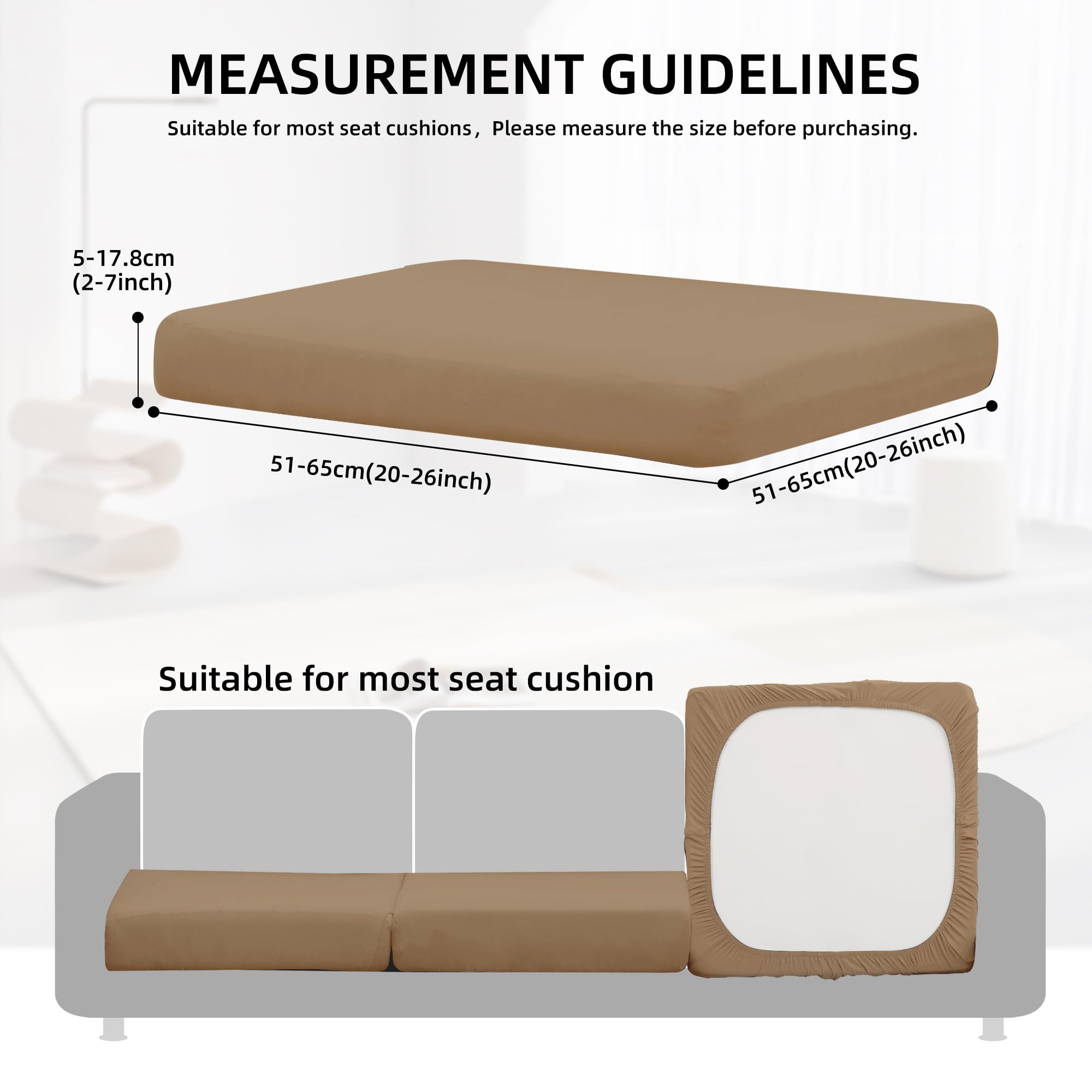 DREAHOTEXTIL 8Pcs Outdoor Cushion Covers, Elastic Patio Cushion Covers