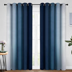 Yakamok Blue Ombre Curtains Room Darkening Grommet Curtains for Bedroom, Light Blocking Thermal Insulated Window Drapes for Living Room(2 Panels, 62x96 Inch)