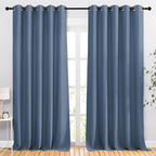 NICETOWN Room Darkening Curtains for Windows - Home Fashion Energy Saving Grommet Top Thermal Insulated Drapes for Bedroom/Patio Door (Stone Blue, 1 Pair, 66 by 90 Inch)