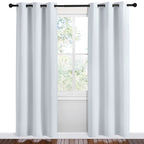 NICETOWN Room Darkening Draperies Curtains Panels, Greyish White, 2 Panels, 42 by 78, Window Treatment Thermal Insulated Grommet Room Darkening Curtains/Drapes for Bedroom