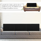 Newwiee Set of 4 Stretch Patio Cushion Covers Sofa Couch Seat Chair Slipcovers Cushion Cover Replacement Furniture Protector for Pets Washable(Black,Back Cover,Solid)