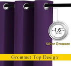 NICETOWN Blackout Curtains Drapery Panels - Window Treatment Royal Purple Blackout Drapes for Bedroom/Living Room Window, 52 inches Wide X 45 inches Long, 2 Panel Set