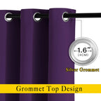 NICETOWN 72 inches Bedroom Curtains Panels - Functional Blackout Curtains/Panels for Bedroom, Thermal Insulated, Privacy Assured (Set of 2, 52 x 72 inches in Royal Purple)