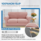 XINEAGE New 2 Pieces Chair Covers with Arms Super Stretch Chair Slipcover for Living Room Pet Dog Universal Slip Cover Anti Slip Armchair Furniture Protector (Dusty Pink), 31"-46"(1 Cushion)