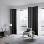 CUCRAF Dark Grey Blackout Curtains Customize, Rod Pocket Room Darkening Curtain for Bedroom Living Room, Thermal Insulated Window Drapes 1 Panel (Custom Size, Color)