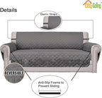 Easy-Going Oversized Chair Sofa Slipcover Reversible Sofa Cover Water Resistant Couch Cover Furniture Protector Cover with Elastic Straps for Pets Dog (Oversized Chair, Gray/Gray)
