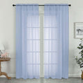 OWENIE Sheer Curtains 72 Inches Long 2 Panels Set, Modern Light Filtering Sheer Curtain Rod Pocket Clear Drapes for Window Sliding Door, Demin, 2 Pcs Each 42 x 72 Inch