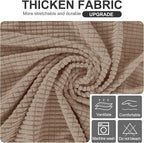 U-NICE HOME Stretch Futon Cover Armless Bed Slipcover - Soft Jacquard Fabric Washable for Pet Friendly, Camel