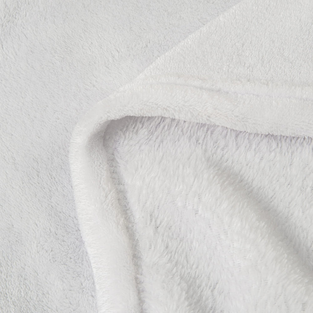 BEDELITE Fleece Blanket Soft Plush King Size Bed Blanket White 108"x90"