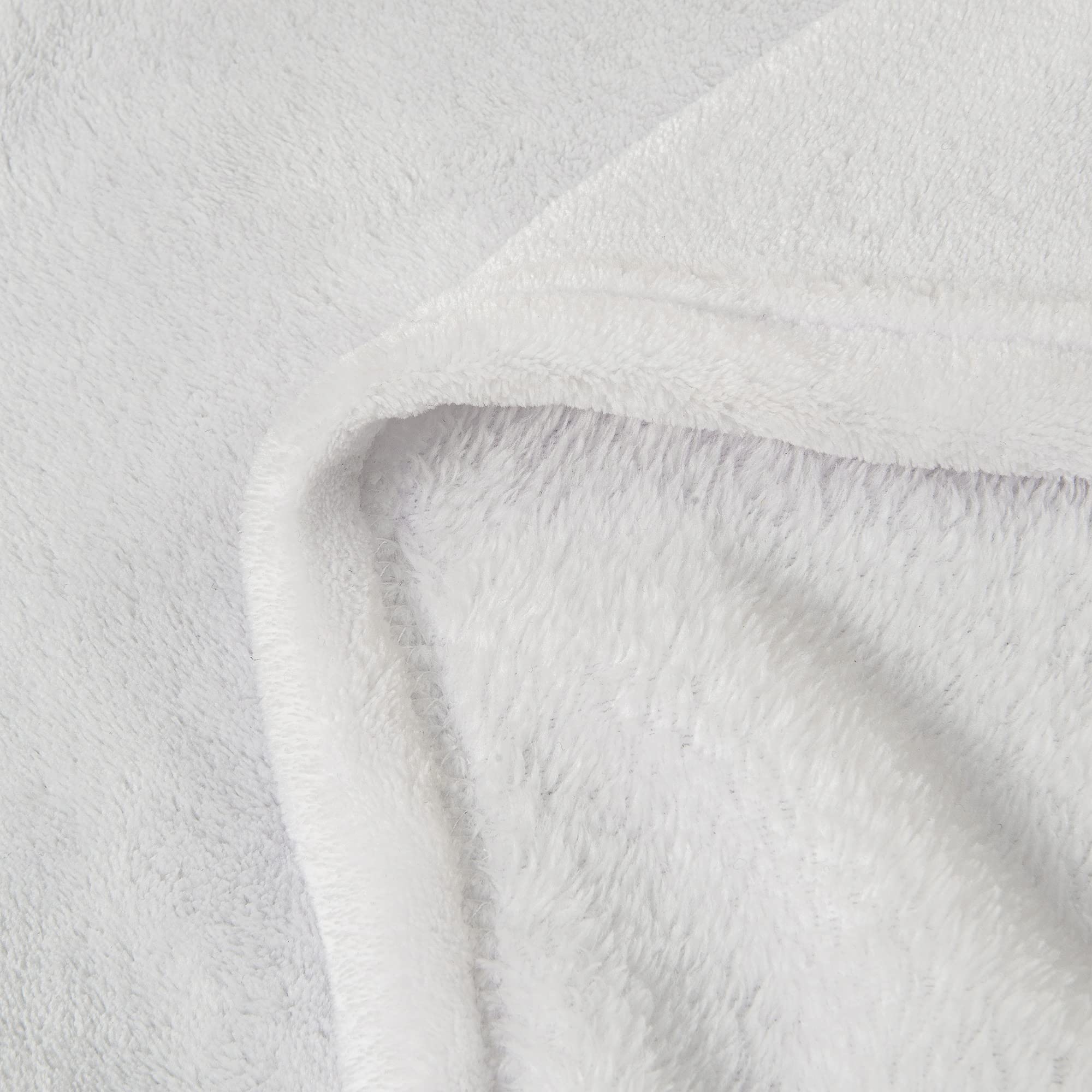 BEDELITE Fleece Blanket Soft Plush King Size Bed Blanket White 108"x90"