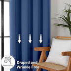 Simplebrand Ava Royal Blue Blackout Curtains for Bedroom 84 Inch Length 2 Panels Set, Solid Thermal Insulated Privacy Nursery Window Treatment Curtains Blackout Drapes, W40 x L84 Inch, Royal Blue