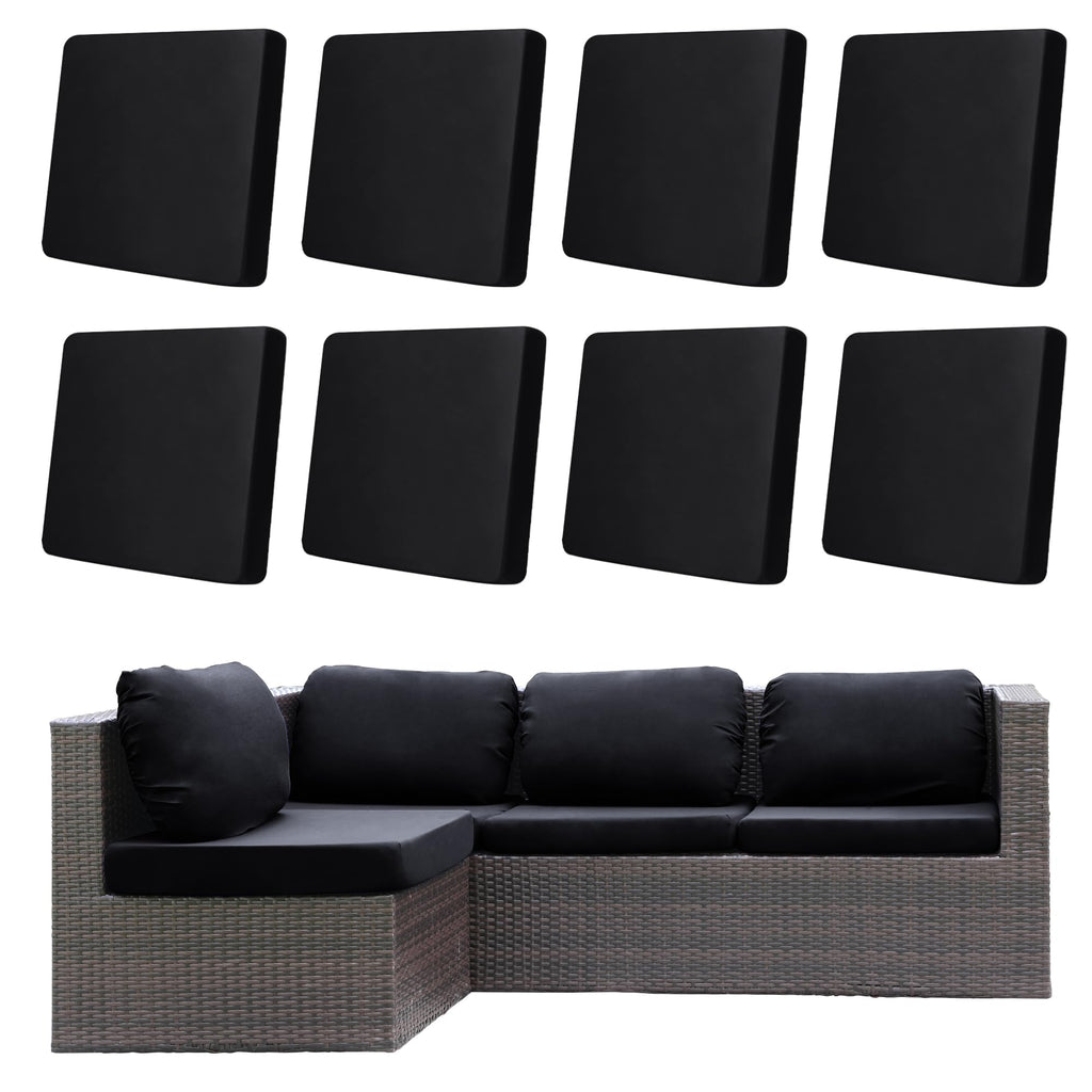 DREAHOTEXTIL 8Pcs Outdoor Cushion Covers, Elastic Patio Cushion Covers
