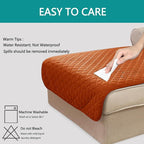 U-NICE HOME Sectional Couch Cover for Dogs Chaise Lounge Reversible Sofa Cover Furniture Protector Cover for Pets with Elastic Adjustable Strap (Chaise Lounge, Orange/Taupe)