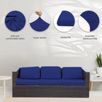 8Pcs Stretch Patio Cushion Covers,Outdoor Couch Covers Replacement,Outdoor Couch & Sofa Slipcovers,for Patio Furniture Cushion Covers,Washable Reusable Furniture Protector (Lake Blue, Cover Only)