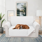 Luxshare Home Reversible 45" Small Loveseat Sofa Covers, White/White