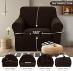 U-NICE HOME Recliner Chair Covers Stretch Couch Cover Sofa Cover Sofa Slipcover Furniture Protector for Chair Cover Pet Friendly(Armchair, Chocolate)