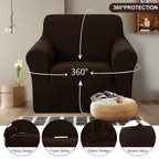 U-NICE HOME Stretch Recliner Chair Cover Armchair Slipcover, Chocolate