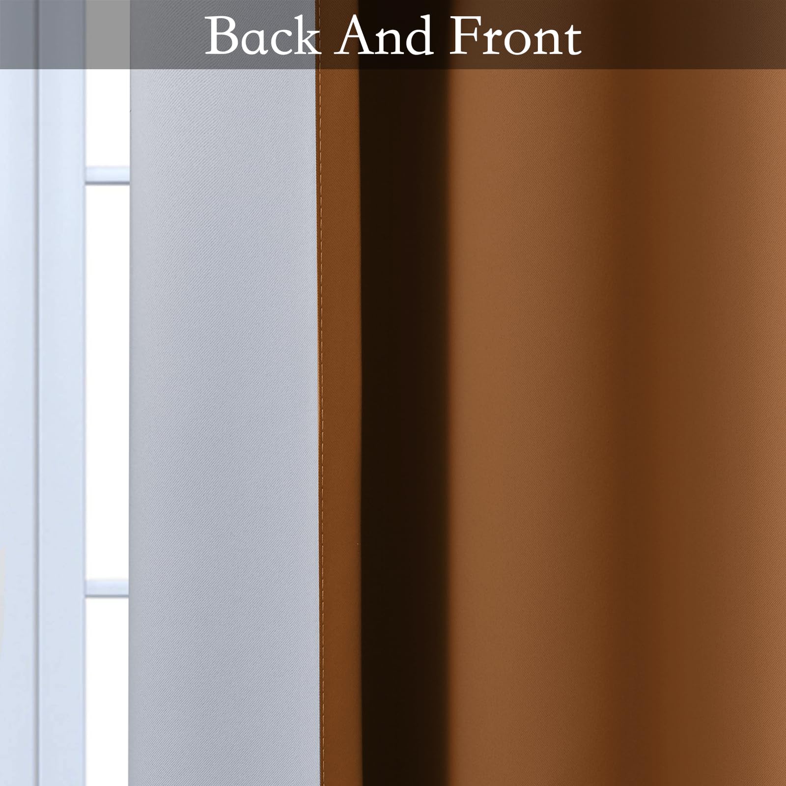 SimpleHome Ombre Burnt Orange to Grey White Curtains for Living Room 52x84L
