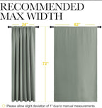 NICETOWN 2 Panels Blackout Curtains, Rod Pocket Window Curtains Room Darkning Drapes for Bedroom/Living Room, Thermal Insulated Solid Draperies for Home Office/Study, 62 by 72-Inch, Greyish Green