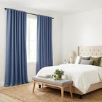 PONY DANCE Blackout Curtains for Bedroom, Room Darkening 96 inch Curtains 2 Panel Set, Thermal Insulated Drapes for Living Room Window Treatment, Back Tab/Rod Pocket, 52 x 96 Inch, Blue Haze