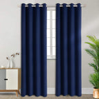 BGment Blackout Curtains for Bedroom - Grommet Thermal Insulated Room Darkening Curtains for Living Room, Set of 2 Panels, Each 55 x 96 Inch, Navy Blue