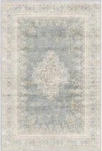 2x3 Entryway Rug Non-Slip Washable Thin Indoor Vintage Rug Low-Pile Floor Carpet for Entrance Bedroom Kitchen Bathroom Beige Grey