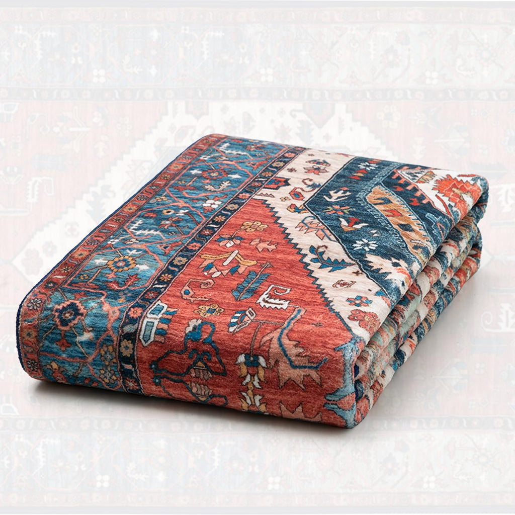 SERISSA 4x6 Washable Non Slip Boho Area Rug for Bedroom，Rust