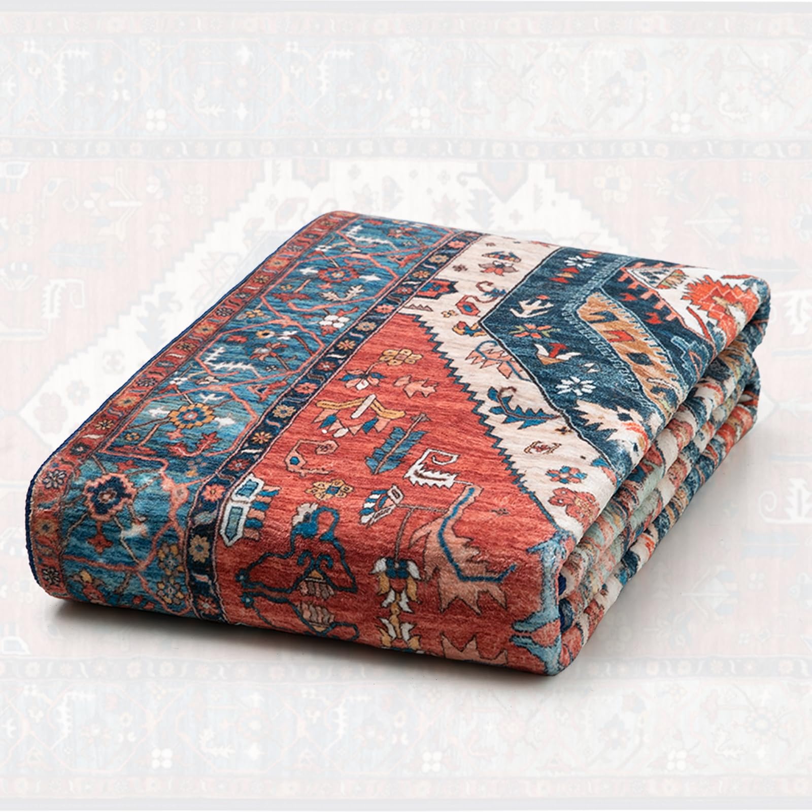 SERISSA 4x6 Washable Non Slip Boho Area Rug for Bedroom，Rust