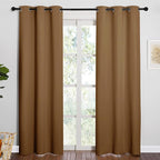 NICETOWN Sleek Blackout Curtains 84 inches Length for Windows, Noise Reducing and Block Draft Panels for Door Doorway Laundry Office Luxury Decor Theme (2 Panels, Gold Brown, W42 x L84 -Inch)