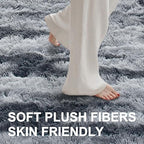 5x7 Ft Large Shag Rugs for Bedroom Living Room for Men Boys, Tie Dyed Ultra Soft Fluffy Furry Area Rug for Indoor Floor, Aesthetic Carpet for Home Decor (Grey)