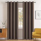 MIULEE Blackout Room Darkening Curtains Thermal Insulated Drapes Solid Window Treatment Set Grommet Top Light Blocking Curtain for Living Room/Bedroom 2 Panels 52 x 84 inch Length Chocolate Brown