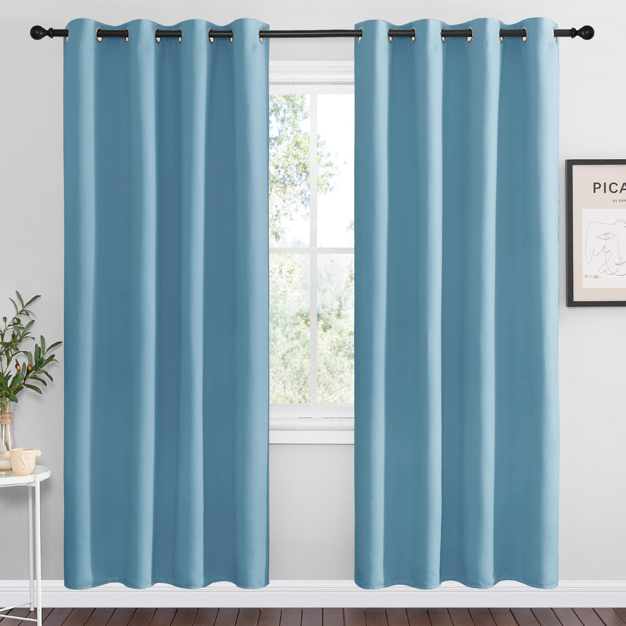 NICETOWN Cappuccino Blackout Curtains for Kitchen 55" w x 78" L 2 Panels