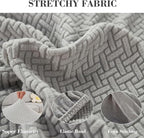 Sofa Covers Couch Covers for Sofa Pet Friendly Couch Cushion Covers Universal Sofa Covers Washable Stretch Slipcovers for Sectional Sofa (Texture Light Gray,Back Cover M)