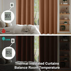 Simplebrand Ava Sun Baked Blackout Curtains for Bedroom 96 Inches Long 2 Panels, Solid Thermal Insulated, Energy Saving Living Room Window Treatment Curtains Blackout Drapes, W40 x L96 Inch, Sun Baked