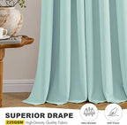 MIULEE Aqua Blackout Curtains for Bedroom Living Room 84 Inches Long 2 Panels, Thermal Insulated Room Darkening Drapes Solid Grommet Noise Reduction Light Blocking Window Treatments 40x84 Inch