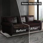Leather Look Couch Cushion Covers Sofa Seat Slipcovers Sets Couches Furniture Protector for Sectional Armchair Loveseat Pets Kids Stretch Spandex Fabric (1 Cushion Sofa, Chocolate)