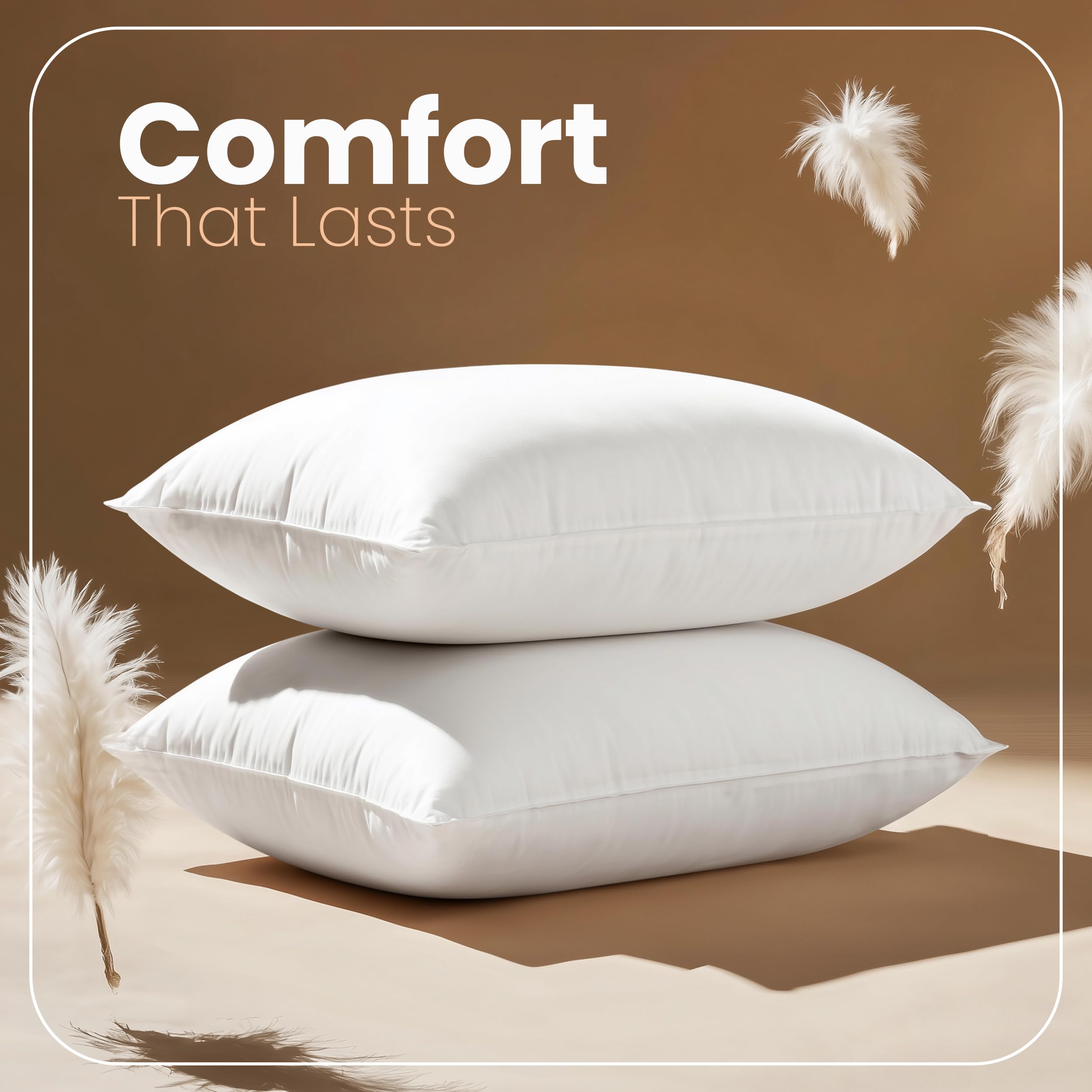 Utopia Bedding 20x26 Pillow Inserts, White Throw Pillows for Couch, 2 Pack