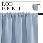 NICETOWN Blackout Curtains for Bedroom, Blackout Curtain Panels, Vintage Blue, 1 Pair, 42 by 45-inch, Window Treatment Energy Saving Thermal Insulated Solid Rod Pocket Blackout Drapes/Draperies