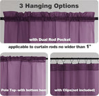 Chyhomenyc Plum Sheer Curtains, 84 inches Long 2 Panels Set, Rod Pocket Voile Drapes for Living Room Bedroom, 2PCS, Each 42 W x 84 L