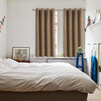 BGment Blackout Curtains for Living Room - Grommet Thermal Insulated Room Darkening Curtains for Bedroom, 2 Panels of 52 x 45 Inch, Taupe