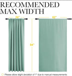 NICETOWN 2 Panels Blackout Curtains, Rod Pocket Thermal Insulated Drapes 84 inches Long, Easy-Care Modern Home Decoration Sunshades for Guest Room, Living Room, Office, 62 x 84 Inch, Aqua