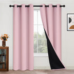 Yakamok Pink 100% Blackout Curtains 84 Inches Long for Bedroom 42" Wide